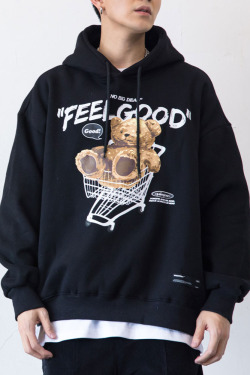 Y2K Grunge Teddy Bear Hoodie - Retro 90S Fashion, Summer Y2K Outfits, Pastel Goth Style
