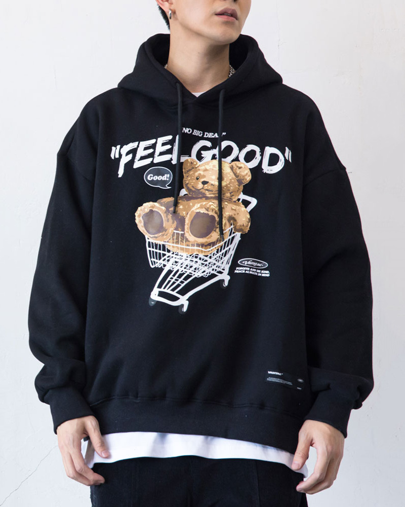 Y2K Grunge Teddy Bear Hoodie - Retro 90S Fashion, Summer Y2K Outfits, Pastel Goth Style