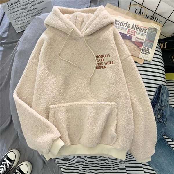 Y2K Grunge Wool Thick Hoodie - Retro 90S Fashion, Summer Outfits, And Pastel Goth Style
