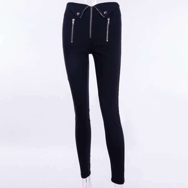 Y2K Grunge Zippered Black Pants - 90S Fashion, Retro Style, Gothic Y2K, Summer Outfits