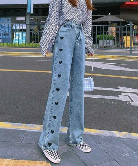 Y2K High Waist Wide Leg Denim Pants - 90S Grunge, Retro, Summer, And Party Outfits