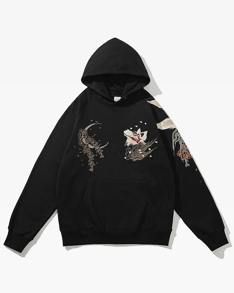 Y2K Japanese Embroidered Hoodie - Retro 90S Grunge, Summer Y2K Outfits, Pastel Goth Style