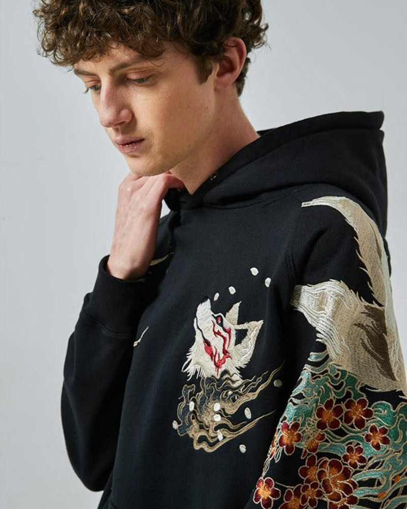 Y2K Japanese Embroidered Hoodie - Retro 90S Grunge, Summer Y2K Outfits, Pastel Goth Style
