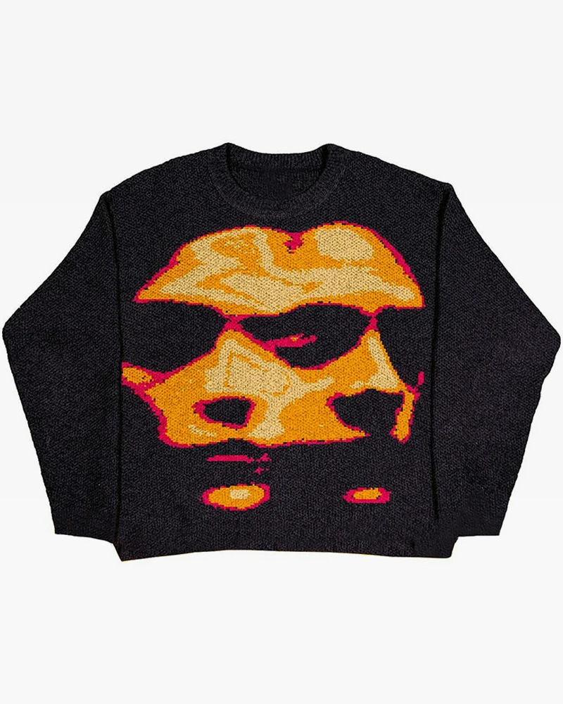 Y2K Knit Sweater - Retro 90S Grunge, Summer Outfits, Pastel Goth, Y2K Club & Party Fashion