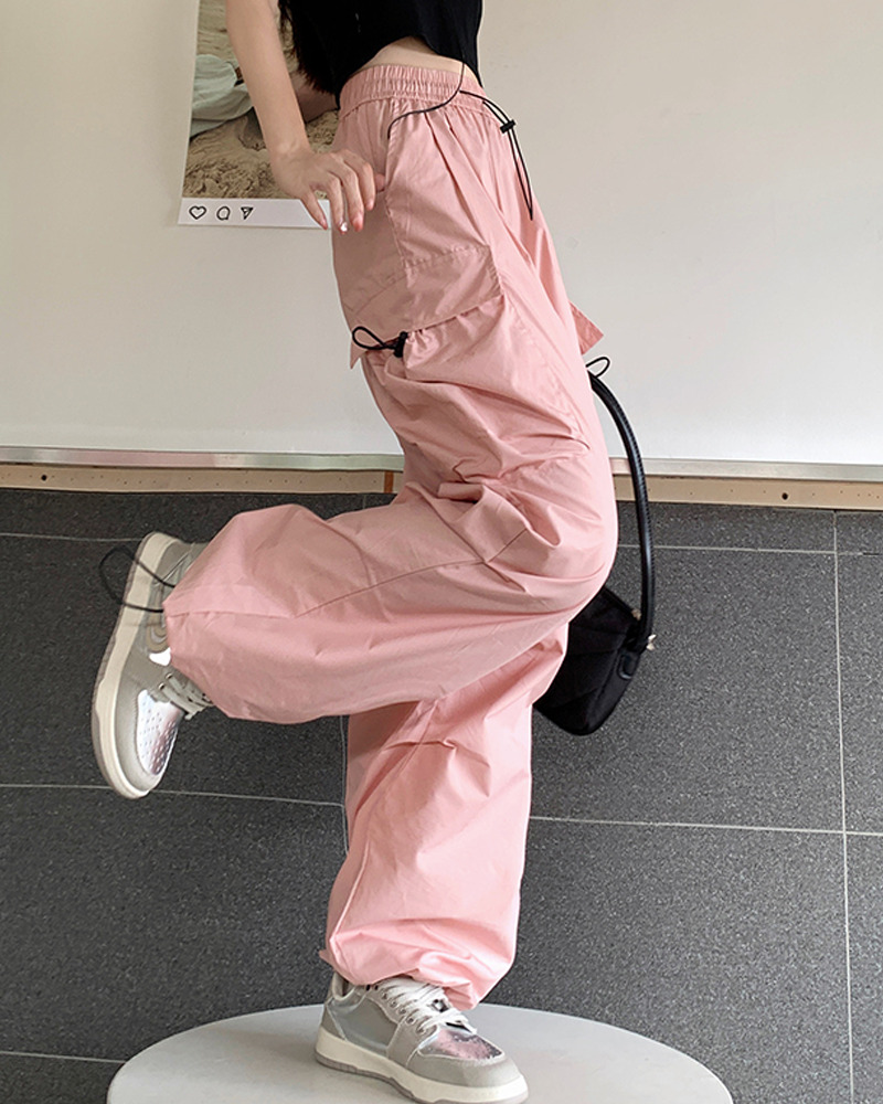 Y2K Pink Parachute Pants - 90S Grunge, Retro Summer Outfits, Y2K Club & Party Fashion