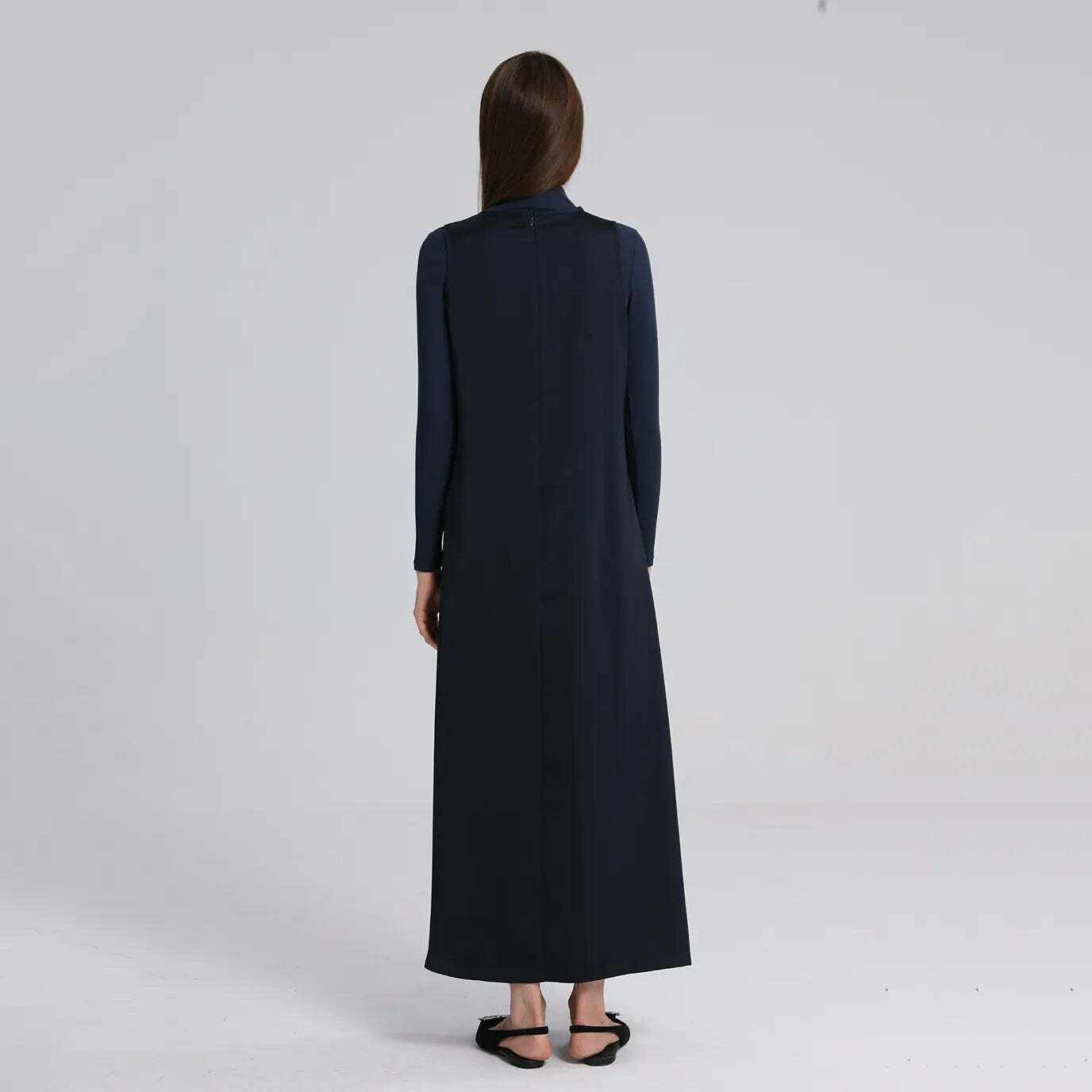 Y2K Satin Maxi Dress & Ribbed Mock Neck Top - 90S Grunge, Retro, Pastel Goth, High Quality