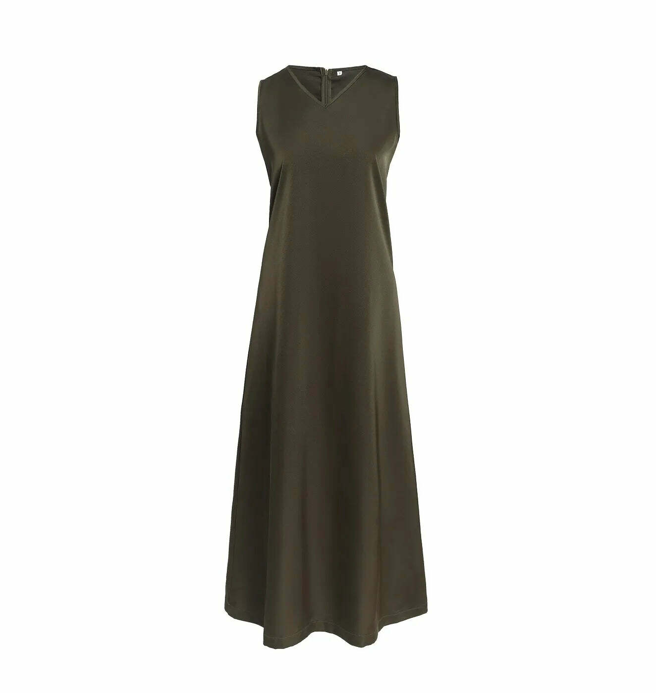 Y2K Satin Maxi Dress & Ribbed Mock Neck Top - 90S Grunge, Retro, Pastel Goth, High Quality