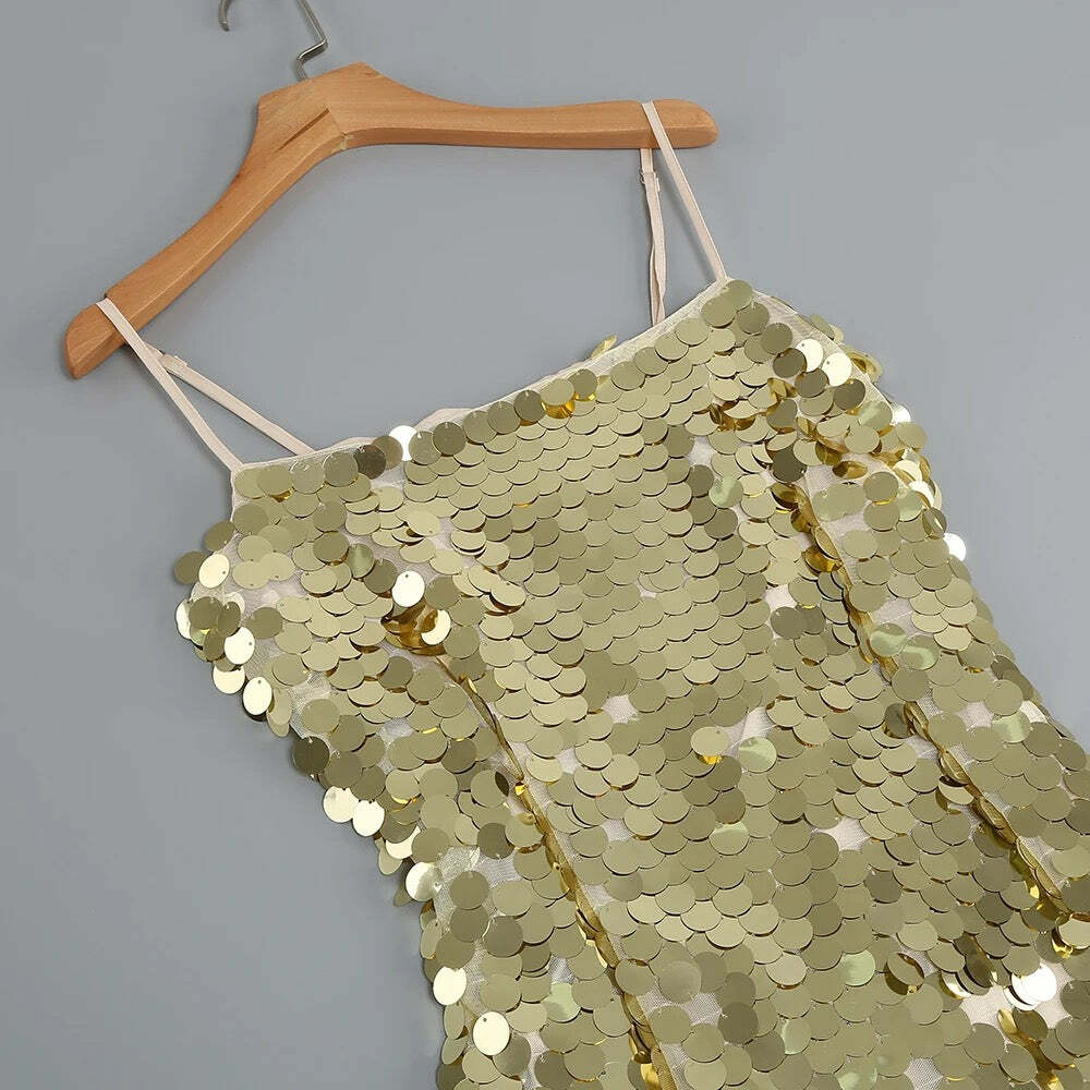 Y2K Sequin Maxi Dress - Retro 90S Grunge, Party & Club Outfits, Summer Y2K Fashion