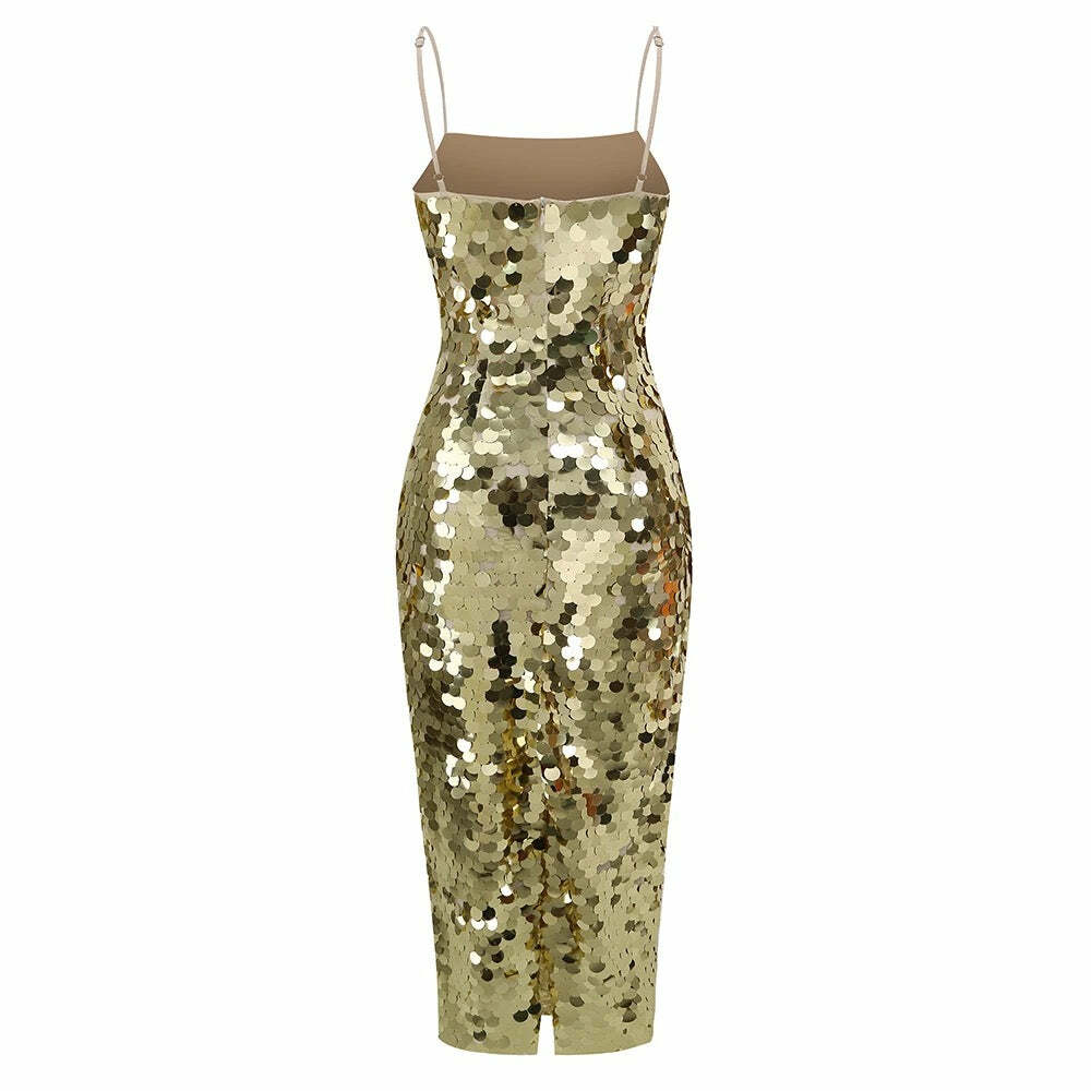 Y2K Sequin Maxi Dress - Retro 90S Grunge, Party & Club Outfits, Summer Y2K Fashion
