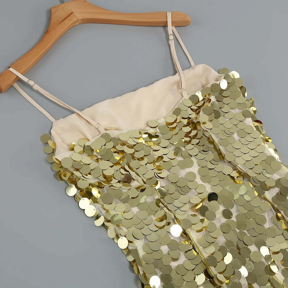Y2K Sequin Maxi Dress - Retro 90S Grunge, Party & Club Outfits, Summer Y2K Fashion