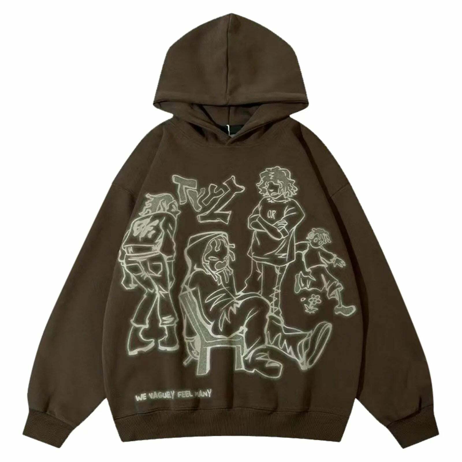 Y2K Streetwear Pink Hoodie Sweatshirt - Funny Cartoon Graphic, Harajuku Anime, Hip Hop Pullover