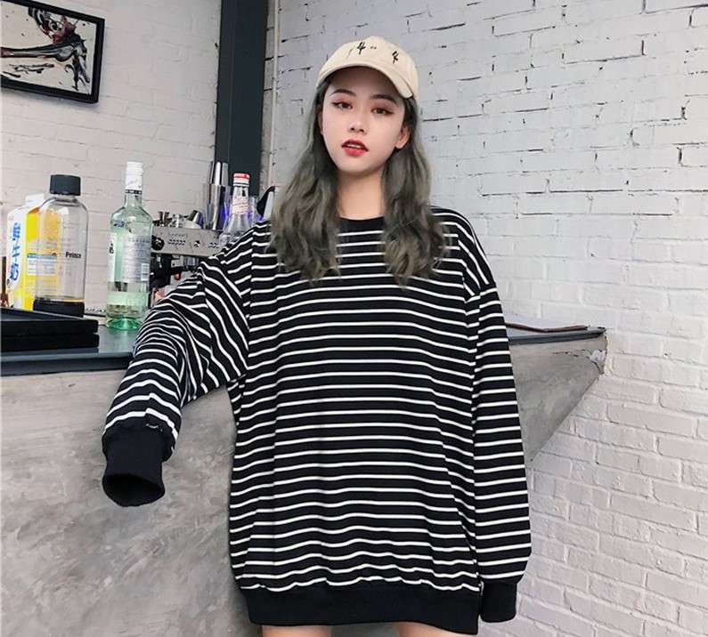 Y2K Striped Oversized Grunge Sweater - 90S Retro, Summer Y2K Outfits, Gothic Y2K Fashion