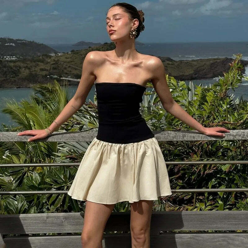 Y2K Summer Bodycon Backless Mini Dress - Sexy Off Shoulder Splice, 90S Grunge Fashion
