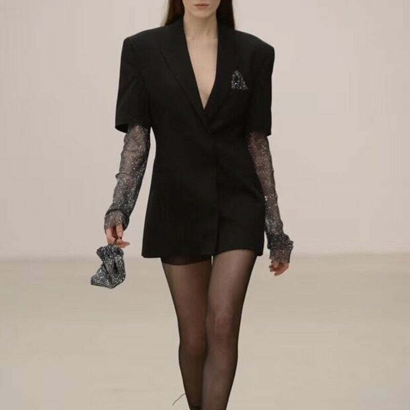 Y2K Summer Bordeaux Blazer - 90S Grunge, Retro Style, Y2K Party & Club Outfits, Pastel Goth