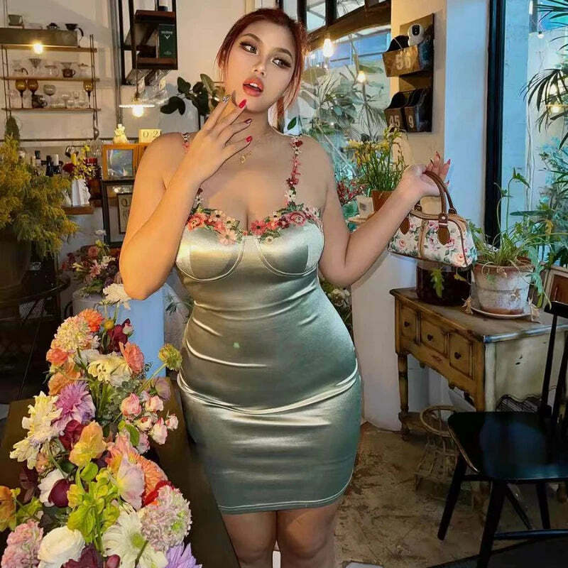Y2K Summer French Sexy Hot Girl Waist Suspender Dress - Retro 90S Grunge Slimming Skirt