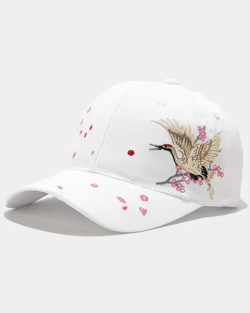 Y2K Summer Grunge Japanese Crane Cap - 90S Retro Fashion, Y2K Club & Party Outfits