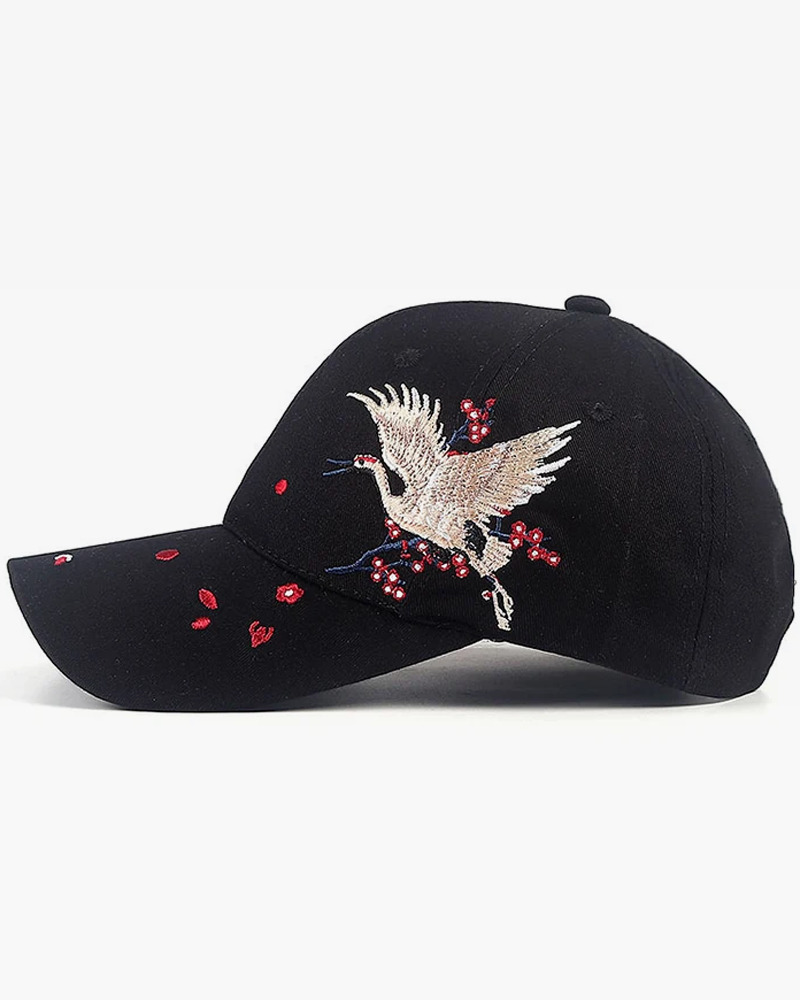 Y2K Summer Grunge Japanese Crane Cap - 90S Retro Fashion, Y2K Club & Party Outfits