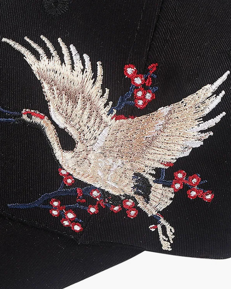 Y2K Summer Grunge Japanese Crane Cap - 90S Retro Fashion, Y2K Club & Party Outfits