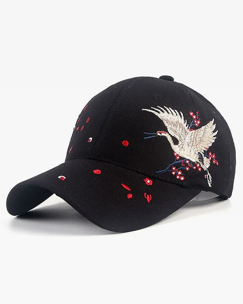 Y2K Summer Grunge Japanese Crane Cap - 90S Retro Fashion, Y2K Club & Party Outfits