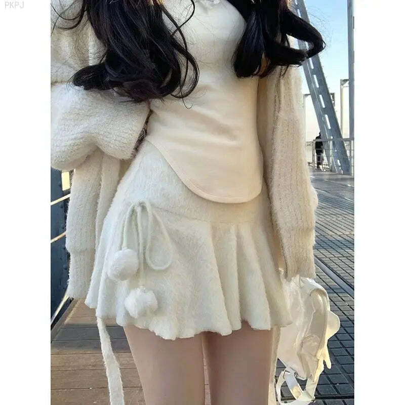 Y2K Summer Grunge Mini Skirt - Elastic Knitted A-Line, Retro 90S Party, Korean Designer Style