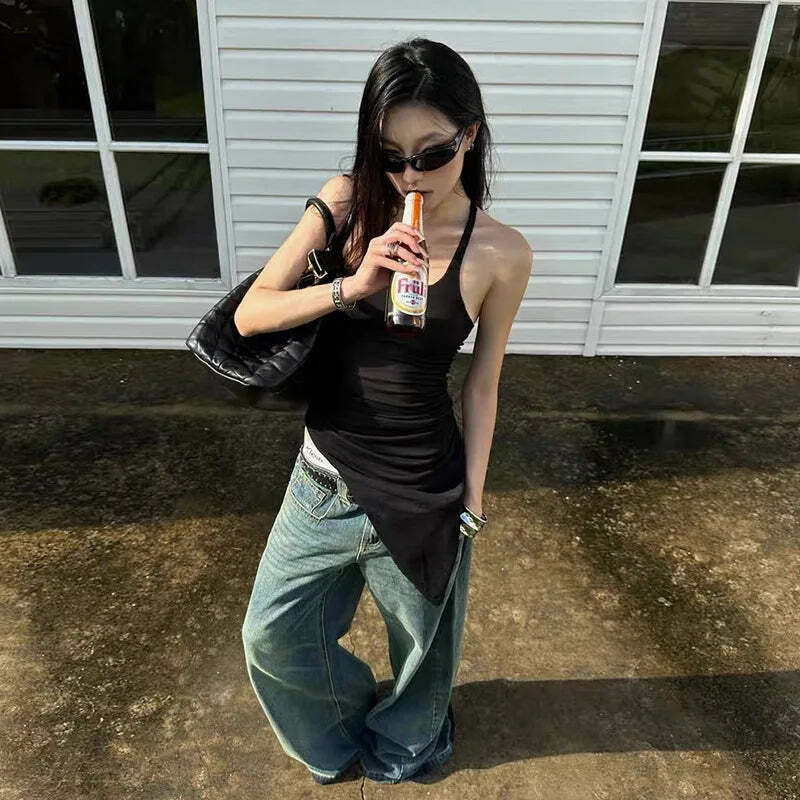 Y2K Summer Grunge Slim-Fit Camisole Vest - Retro 90S Street Fashion For Women
