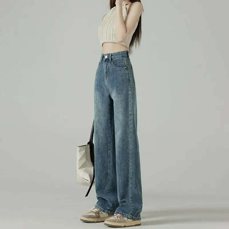 Y2K Summer High Waist Straight Jeans - 90S Grunge Streetwear Denim Pants For Women