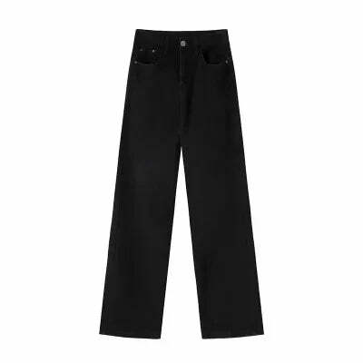 Y2K Summer High Waist Straight Jeans - 90S Grunge Streetwear Denim Pants For Women