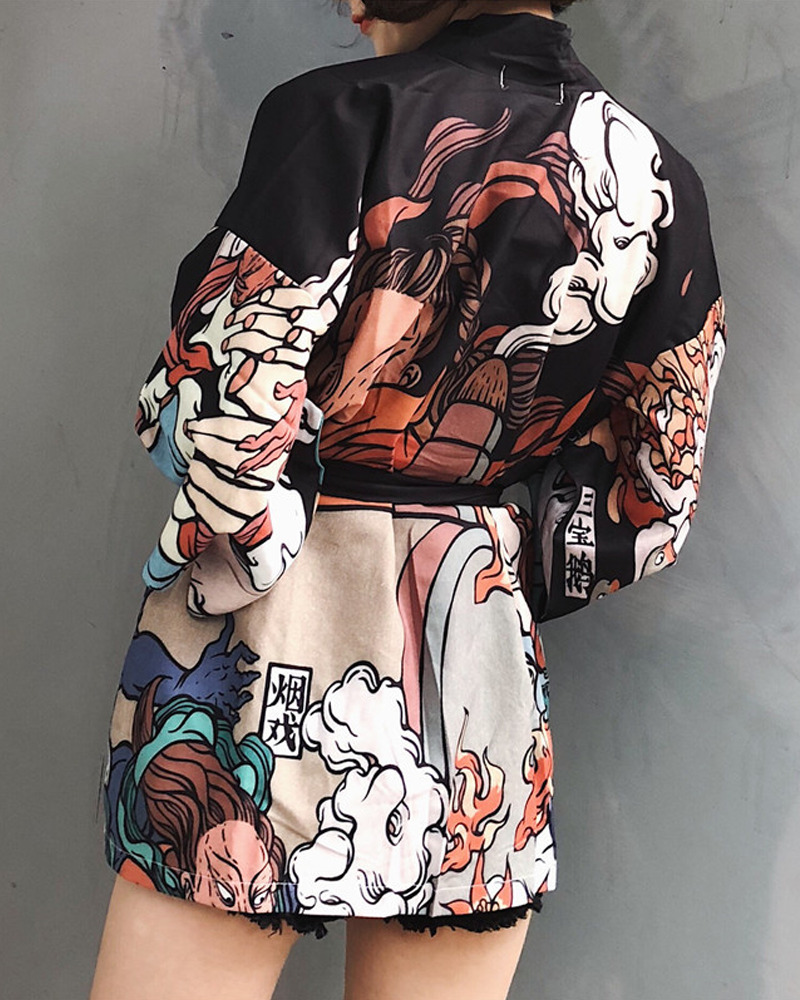 Y2K Summer Kimono Jacket - 90S Grunge, Retro Style, Pastel Goth, Y2K Party & Club Outfits