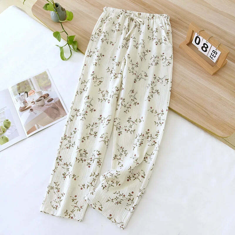 Y2K Summer Ladies Short-Sleeved Shorts Pajamas Set - 100% Cotton Crepe, Retro 90S Grunge Style