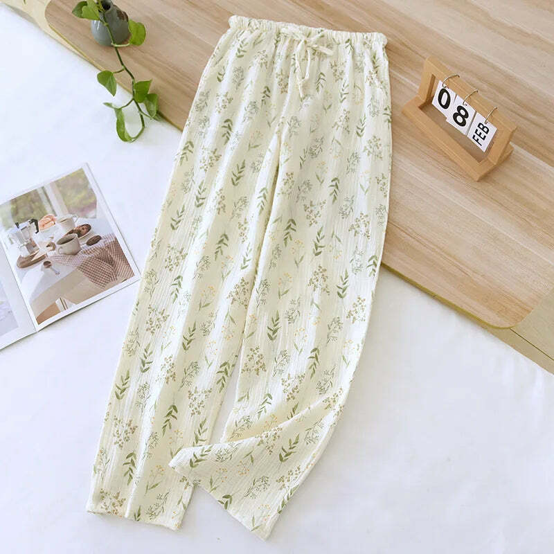 Y2K Summer Ladies Short-Sleeved Shorts Pajamas Set - 100% Cotton Crepe, Retro 90S Grunge Style