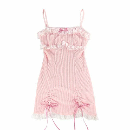 Y2K Summer Lolita Dress - Pink Kawaii Bow, Blue Princess, Grunge, Retro 90S Party Outfit