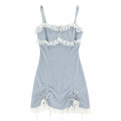 Y2K Summer Lolita Dress - Pink Kawaii Bow, Blue Princess, Grunge, Retro 90S Party Outfit