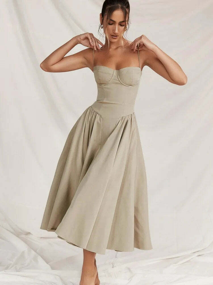 Y2K Summer Party Club Dress - Elegant Sleeveless Backless A-Line Pleated Chic Outfit