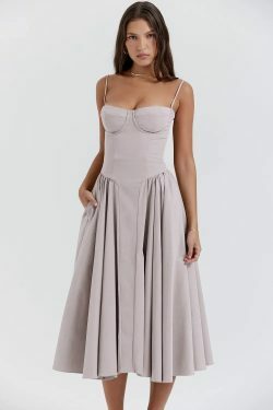 Y2K Summer Party Club Dress - Elegant Sleeveless Backless A-Line Pleated Chic Outfit