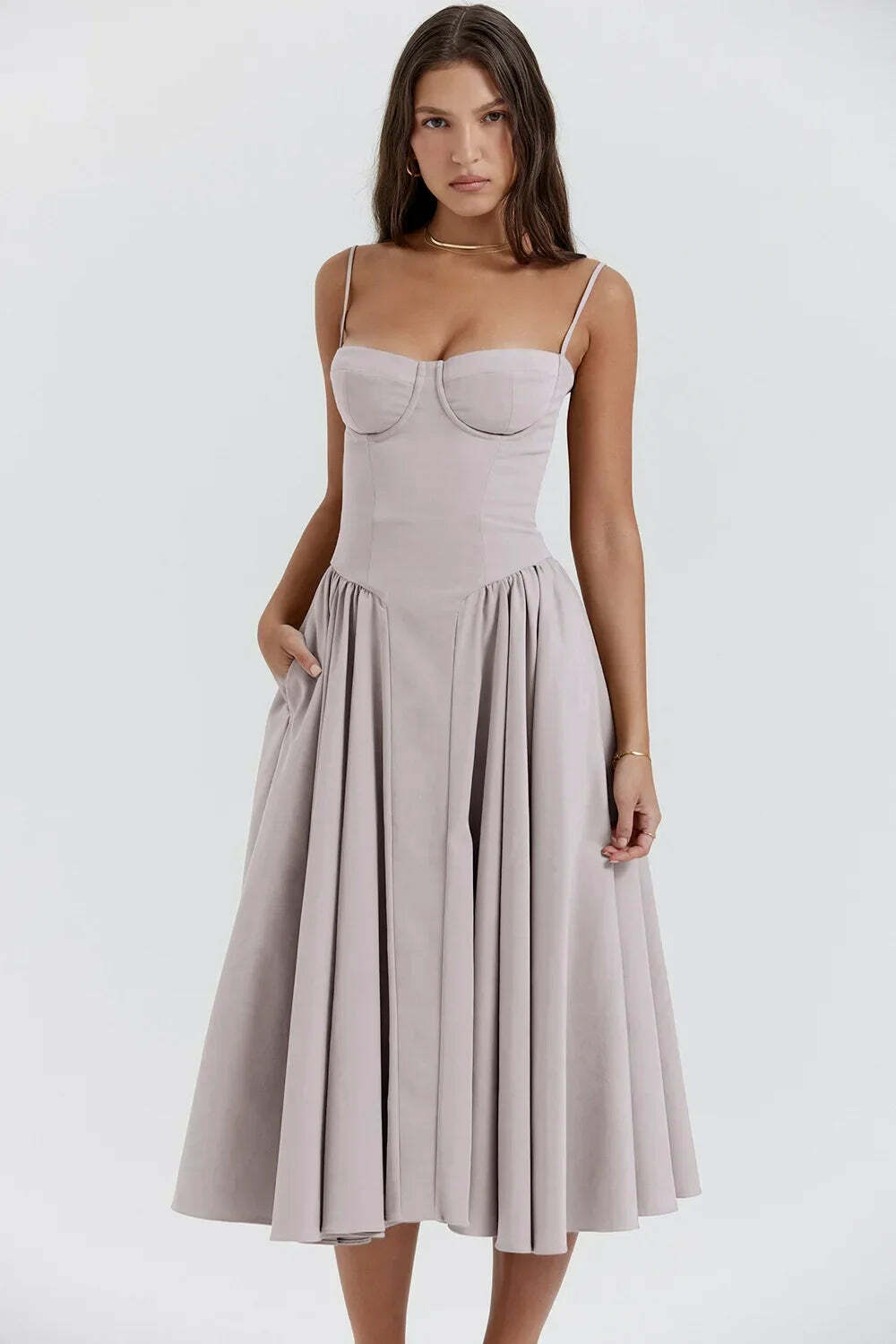 Y2K Summer Party Club Dress - Elegant Sleeveless Backless A-Line Pleated Chic Outfit