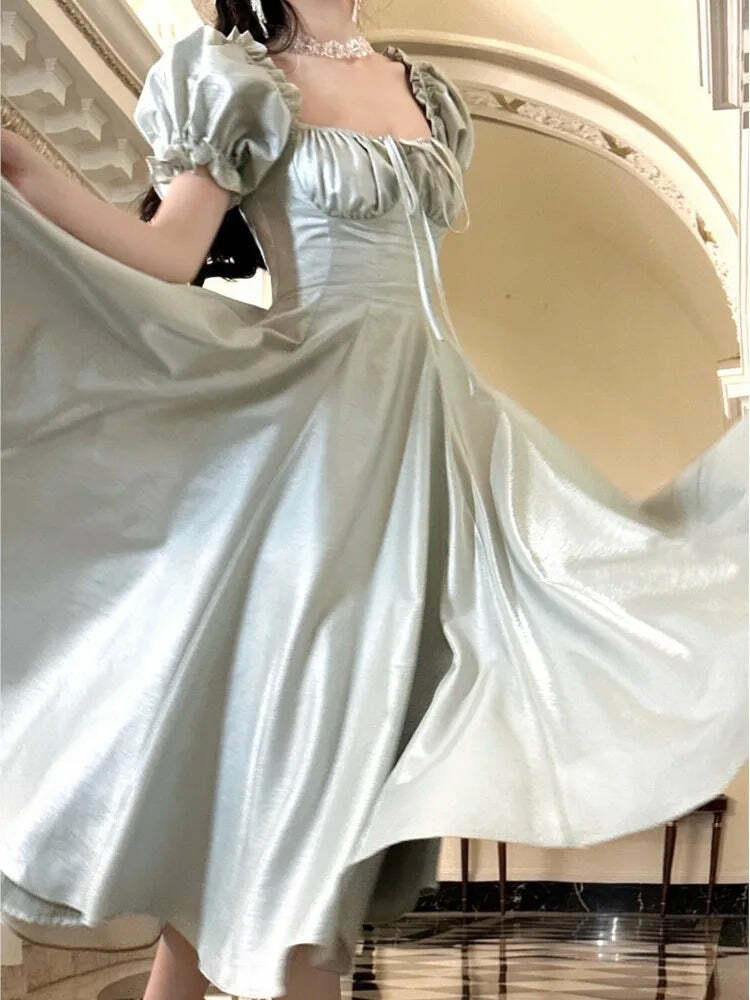 Y2K Summer Retro 90S Grunge Gothic Vintage French A-Line Party Dress Women Elegant Prom Robe