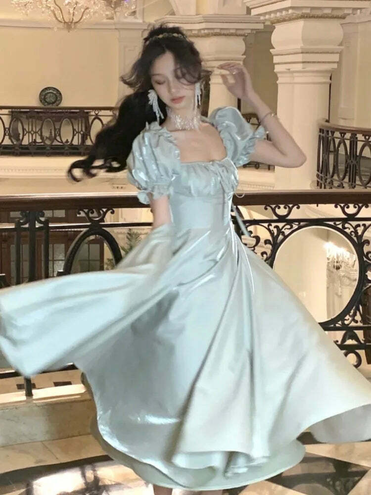 Y2K Summer Retro 90S Grunge Gothic Vintage French A-Line Party Dress Women Elegant Prom Robe