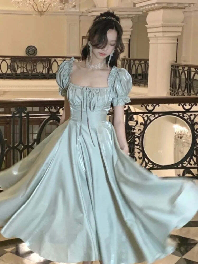 Y2K Summer Retro 90S Grunge Gothic Vintage French A-Line Party Dress Women Elegant Prom Robe