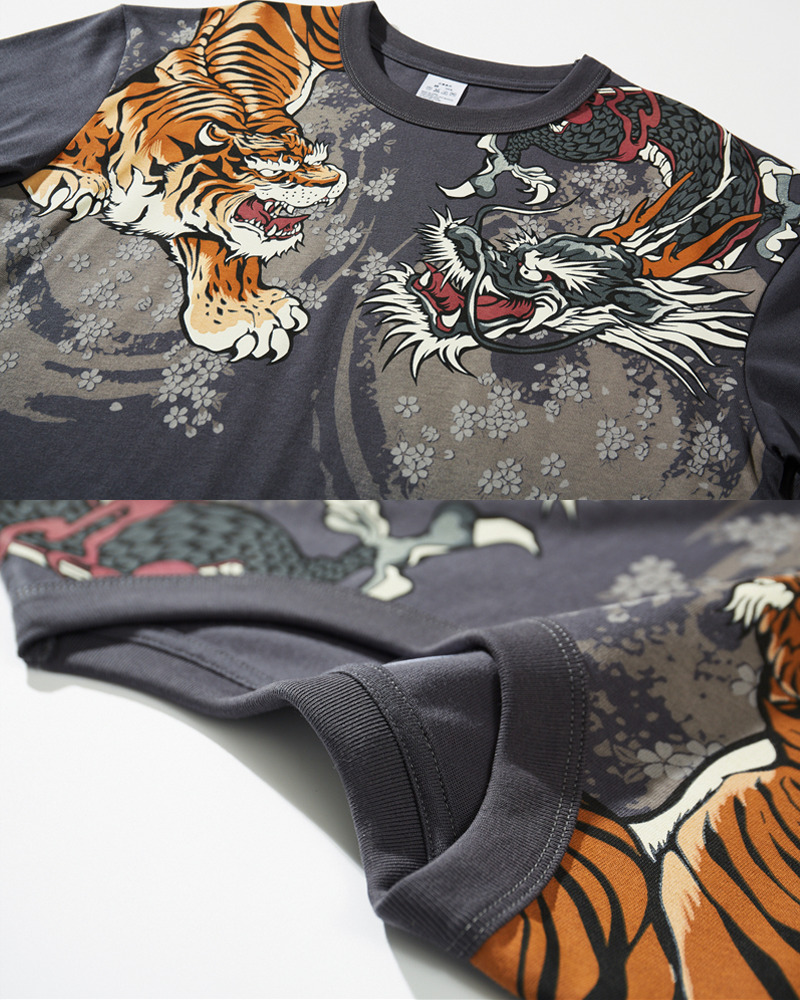 Y2K Summer Retro Japanese Tiger Shirt - 90S Grunge, Pastel Goth, Hip Hop, Y2K Club Outfits