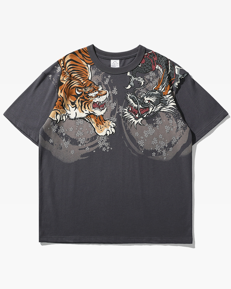 Y2K Summer Retro Japanese Tiger Shirt - 90S Grunge, Pastel Goth, Hip Hop, Y2K Club Outfits