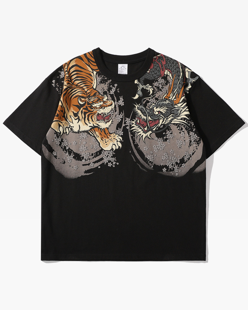 Y2K Summer Retro Japanese Tiger Shirt - 90S Grunge, Pastel Goth, Hip Hop, Y2K Club Outfits