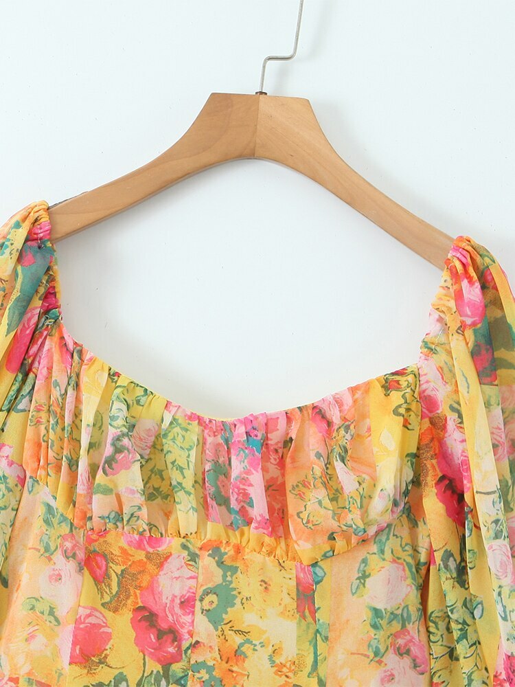 Y2K Summer Sunny Mini Dress - 90S Grunge, Retro, Pastel Goth, Y2K Party & Club Outfits