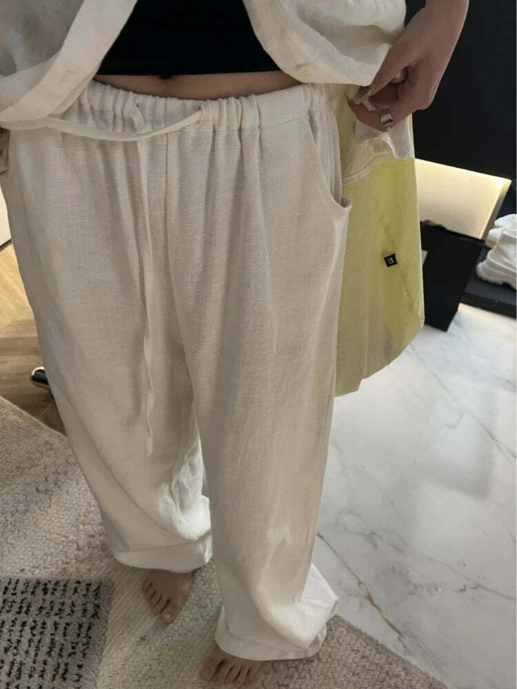 Y2K Summer Wide-Leg Pants - 90S Grunge Retro Fashion Loose Casual Trousers For Women