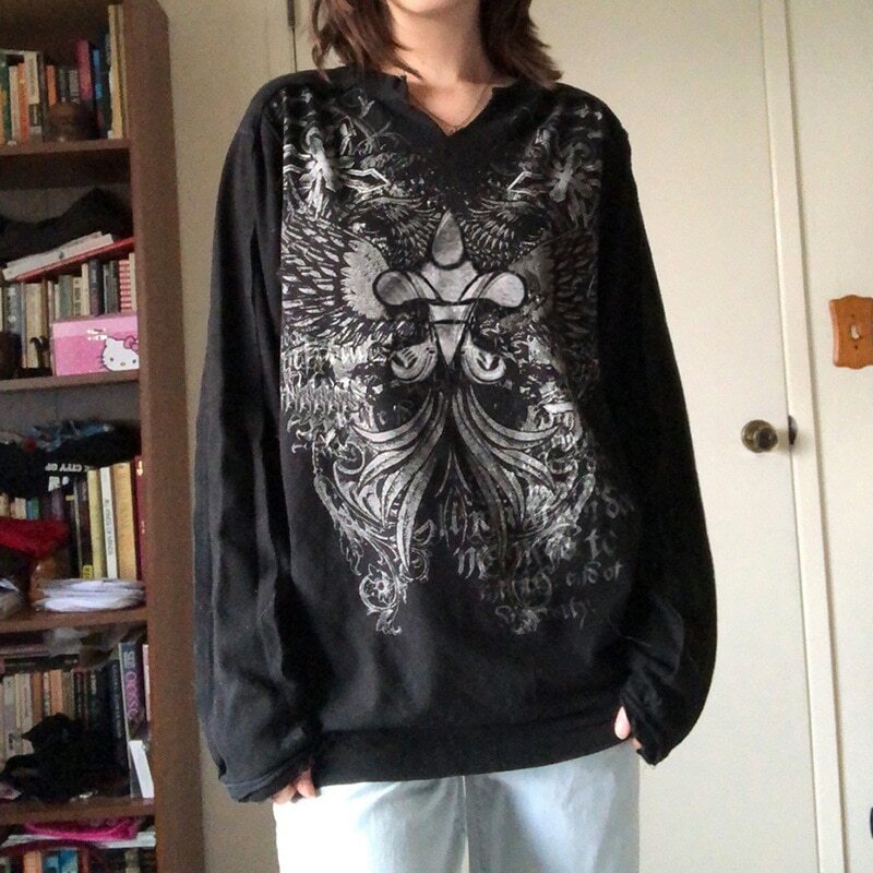 Y2K Summer Wing Shirt - Retro 90S Grunge, Pastel Goth, Y2K Club & Party Outfits For Women