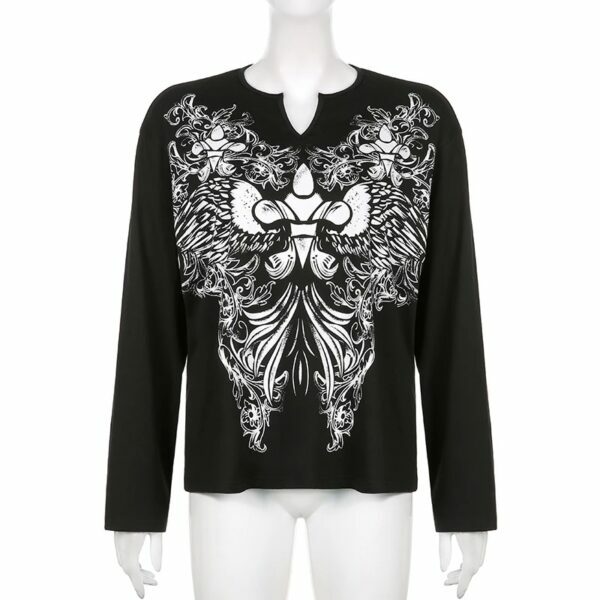 Y2K Summer Wing Shirt - Retro 90S Grunge, Pastel Goth, Y2K Club & Party Outfits For Women