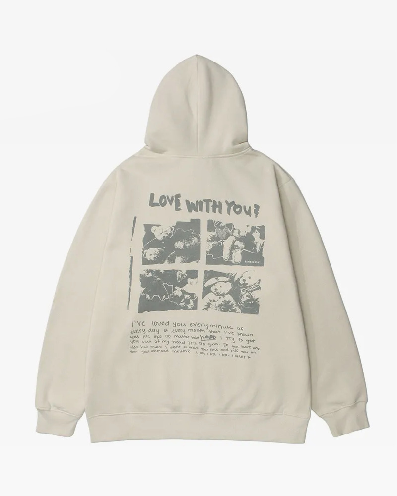 Y2K Teddy Bear Print Hoodie - Retro 90S Grunge, Summer Outfits, Y2K Fashion For Women
