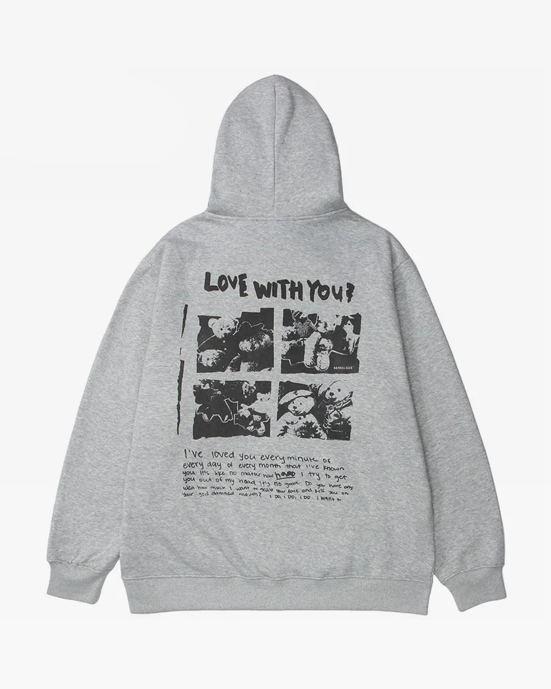 Y2K Teddy Bear Print Hoodie - Retro 90S Grunge, Summer Outfits, Y2K Fashion For Women