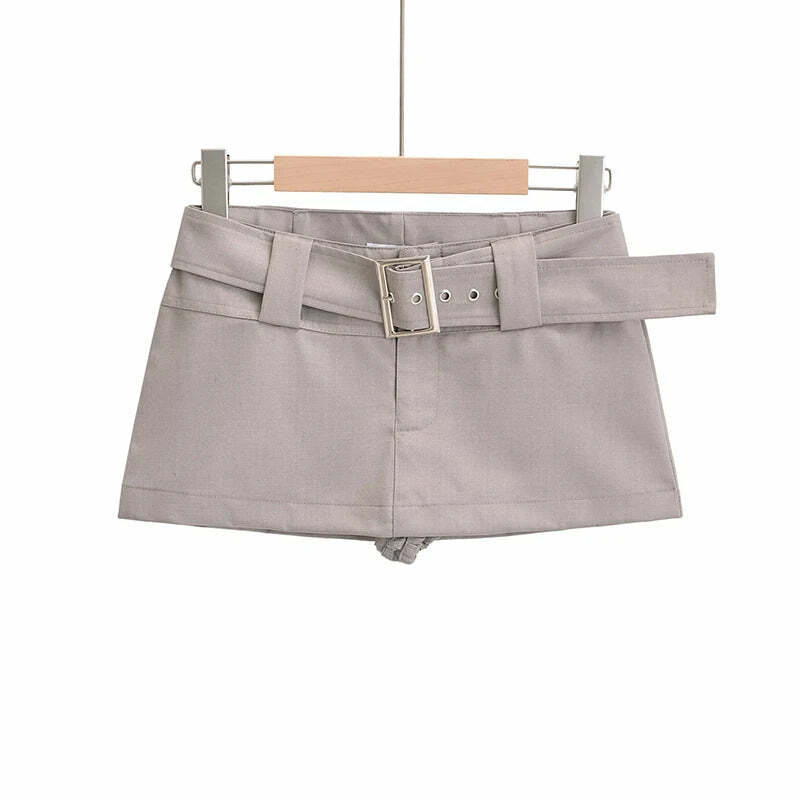 Y2K Vintage Black Cargo Mini Skirt With Belt - Korean Fashion Summer Retro 90S Grunge Outfit
