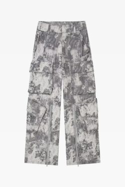 Y2K White Camo Cargo Pants - 90S Grunge, Retro Style, Y2K Summer & Party Outfits