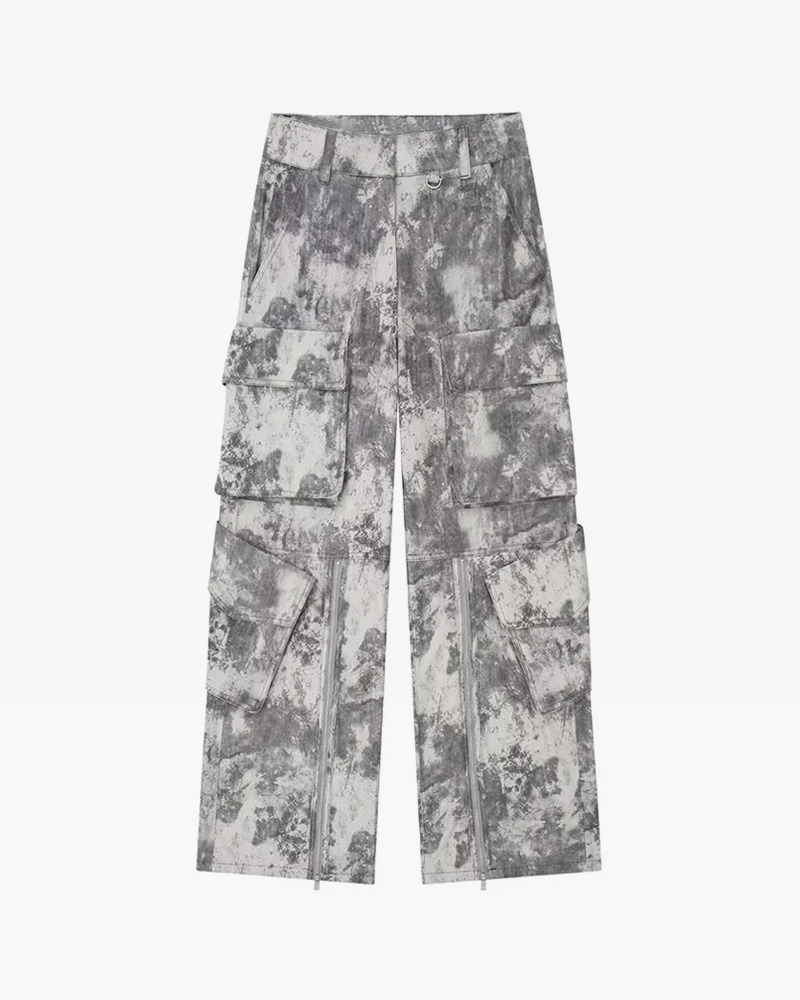Y2K White Camo Cargo Pants - 90S Grunge, Retro Style, Y2K Summer & Party Outfits